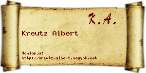 Kreutz Albert névjegykártya